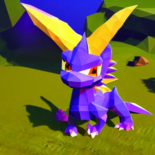 Image similar to low poly spyro the dragon