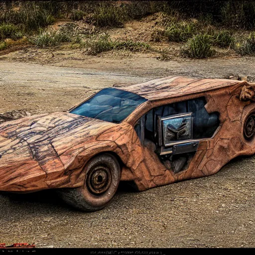 Image similar to velociraptor mongoliensis car, hdr 8 k