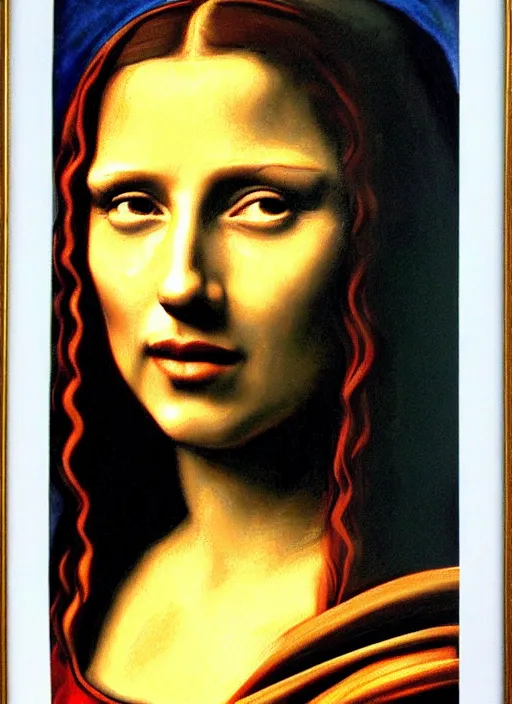 Image similar to scarlett johansson painted as mona lisa ( gioconda )