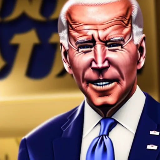 Prompt: Joe Biden in a Mortal Kombat 11 cut scene