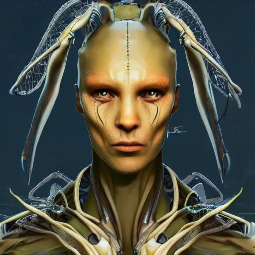 a humanoid mutant with insect-like features, sci fi | Stable Diffusion