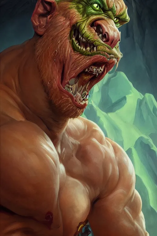 Prompt: portrait of mark zuckerberg as a hulking herculean demon orc bugbear clown, godlike, upper body, fantasy, intricate, elegant, highly detailed, digital painting, artstation, concept art, sharp focus, illustration, art by artgerm and greg rutkowski and alphonse mucha