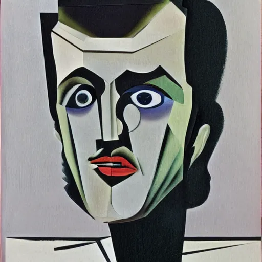 Prompt: young jack nicholson painted in cubist style by salvador dali