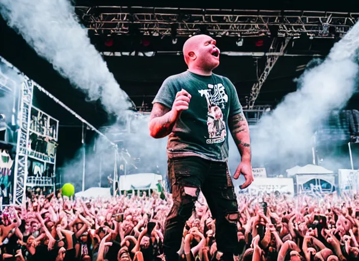 Image similar to photo still of shrek at the vans warped tour 2 0 1 8!!!!!!!! at age 3 6 years old 3 6 years of age!!!!!!!! getting lit in the pit, 8 k, 8 5 mm f 1. 8, studio lighting, rim light, right side key light