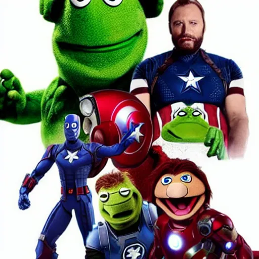 Prompt: the avengers as muppets