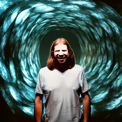 Prompt: Aphex Twin in a crystal cave, photo, 4k