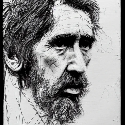 Image similar to a realistic yet scraggly portrait sketch of the side profile of a stern and sophisticated george harrison, trending on artstation, intricate details, in the style of frank auerbach, in the style of sergio aragones, in the style of martin ansin, in the style of david aja, in the style of mattias adolfsson