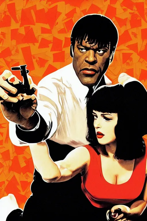 Image similar to pulp fiction by pedro almodovar