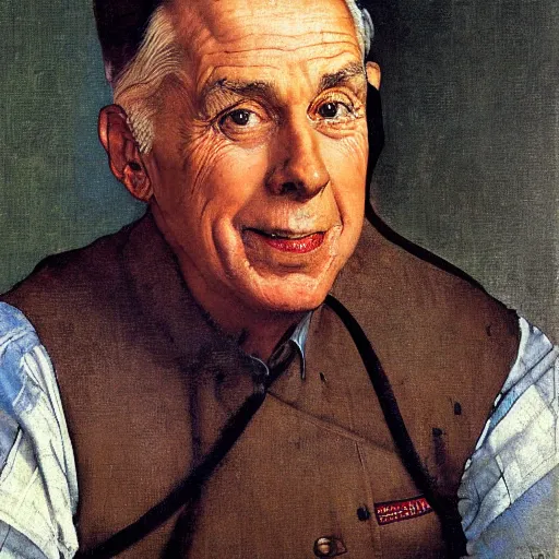 Image similar to Bill Murry painted by Norman Rockwell