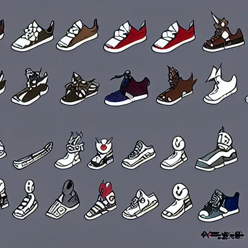 Image similar to fantasy anime jrpg sneaker design designed by studio ghibli, chrono trigger guilty gear style, aztec mayan street fashion native punk sneaker design, hip hop sneaker design with subtle mayan patterns, gapmoe yandere grimdark, trending on pixiv fanbox, painted by greg rutkowski makoto shinkai takashi takeuchi studio ghibli, akihiko yoshida