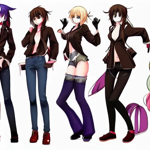 Image similar to visual novel character poses from the waist up, digital art, anime style, lighting