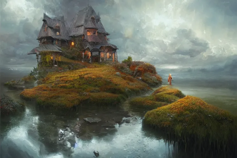 Prompt: landscape of dream, oil on canvas, intricate, portrait, 8k highly professionally detailed, HDR, CGsociety, illustration painting by Mandy Jurgens and Małgorzata Kmiec and Dang My Linh and Lulu Chen and Alexis Franklin and Filip Hodas and Pascal Blanché and Bastien Lecouffe Deharme, detailed intricate ink illustration, heavenly atmosphere, detailed illustration, hd, 4k, digital art, overdetailed art, concept art, complementing colors, trending on artstation, Cgstudio, the most beautiful image ever created, dramatic, subtle details, illustration painting by alphonse mucha and frank frazetta daarken, vibrant colors, 8K, style by Wes Anderson, award winning artwork, high quality printing, fine art, gold elements, intricate, epic lighting, very very very very beautiful scenery, 8k resolution, digital painting, sharp focus, professional art, atmospheric environment, art by artgerm and greg rutkowski, by simon stålenhag, rendered by Beeple, by Makoto Shinkai, syd meade, 8k ultra hd, artstationHD, 3d render, hyper detailed, elegant, by craig mullins and marc simonetti, Ross Tran and WLOP, by Andrew Wyeth and Gerald Brom, John singer Sargent and James gurney