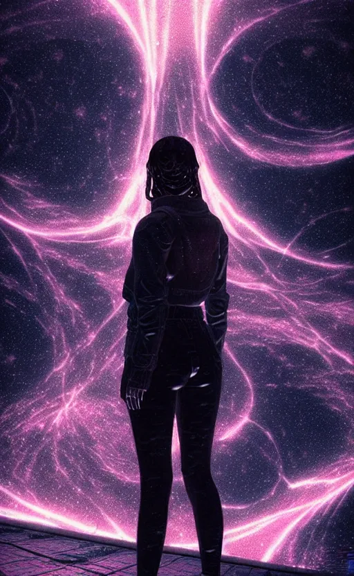 Image similar to a love affair with doubt, dark retrowave, glitch art, interstellar, beautifully lit, by Sofonisba Anguissola, artstation, unreal engine