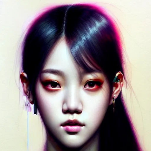 Image similar to jisoo of blackpink, hyperrealistic portrait, by karol bak and agnes cecile and artgerm, fantasy art, photo realistic, dynamic lighting, artstation, poster, volumetric lighting, very detailed face, 8 k, award winning