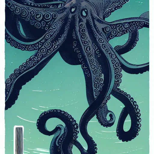 Image similar to a baby octopus by feng zhu and loish and laurie greasley, victo ngai, andreas rocha, john harris