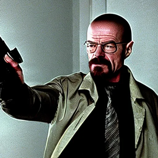 Image similar to movie still of walter white as Neo in Matrix (1999)