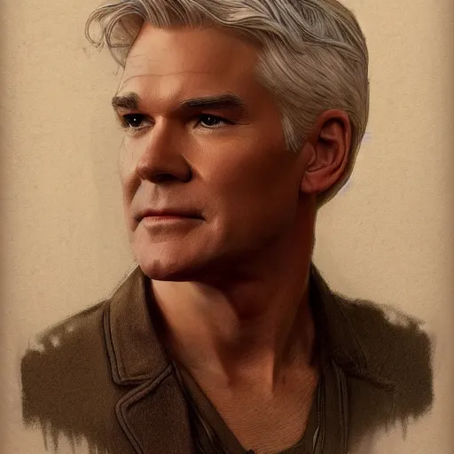 Image similar to amazing lifelike award winning pencil illustration of philip schofield trending on art station artgerm Greg rutkowski alphonse mucha cinematic