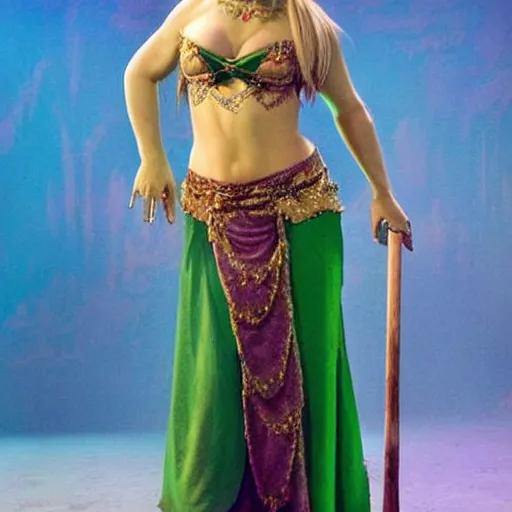 Image similar to fiona from shrek ( 2 0 0 1 ) as a belly dancer