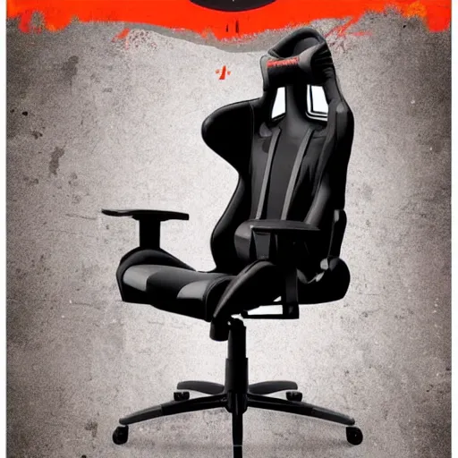 Prompt: A poster ad for the best gaming chair in the entire world so you never have to get of your chair