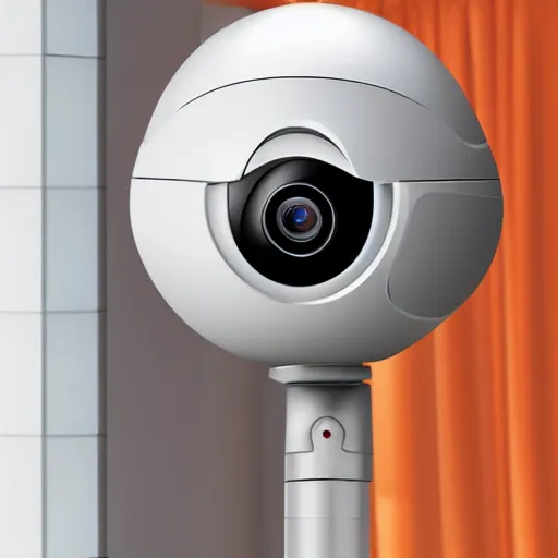 Image similar to the goddess of security cameras. anthropomorphic woman security camera hybrid. futuristic religious
