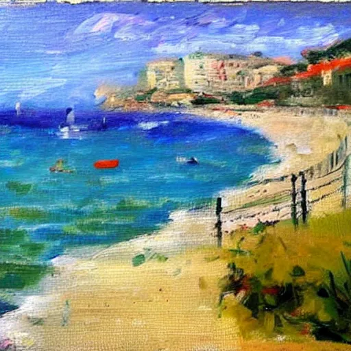 Prompt: by the sea , Naples, Italy, Expressive impressionist style, painted with a palette knife