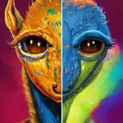 Image similar to a dik dik monster colorful, digital art, fantasy, magic, trending on artstation, ultra detailed, professional illustration by Basil Gogos