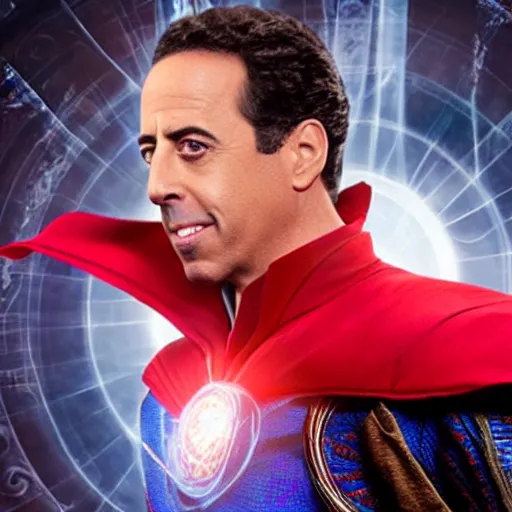 Image similar to film still of Jerry Seinfeld as Doctor Strange in the Multiverse of Madness