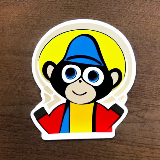 Prompt: sticker monkey shows call me gesture