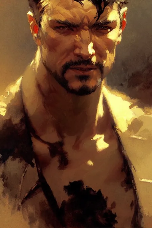 Image similar to attractive man, painting by gaston bussiere, craig mullins, j. c. leyendecker, yoji shinkawa