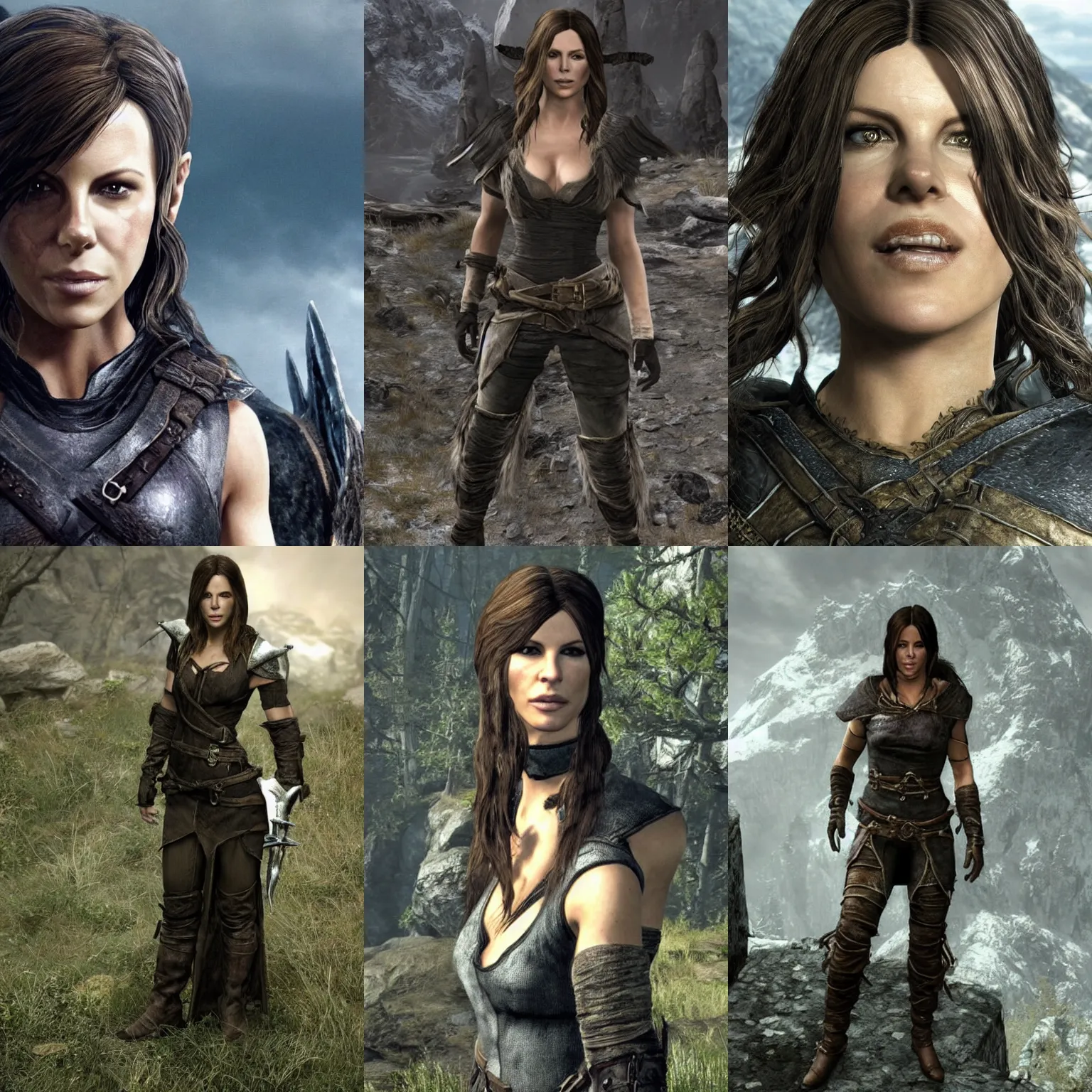 Image similar to realistic photo of Kate Beckinsale as a character in Skyrim,