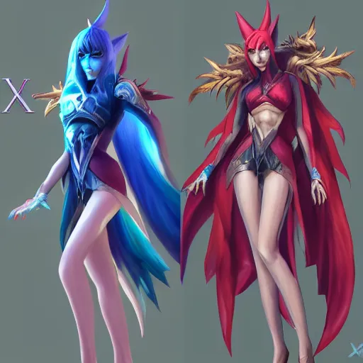 league of legends, xayah and rakhan, style of | Stable Diffusion | OpenArt