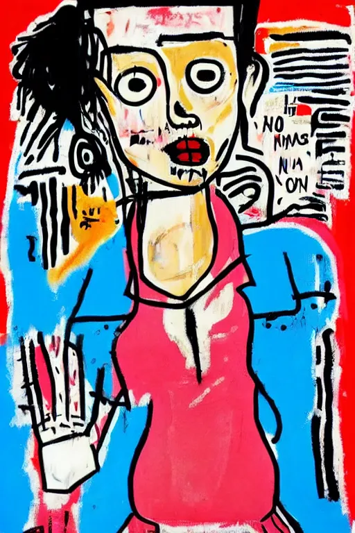 Image similar to cinta laura in the style of jean michel basquiat