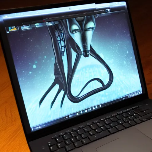 Prompt: Alien Technology Laptop