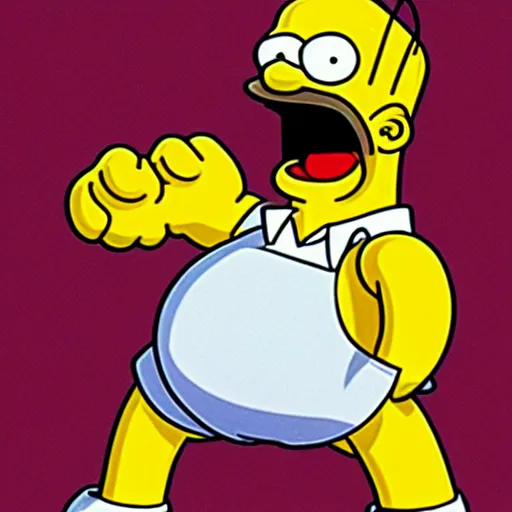 buff homer simpson in a post apocaliptic mcdonald | Stable Diffusion ...