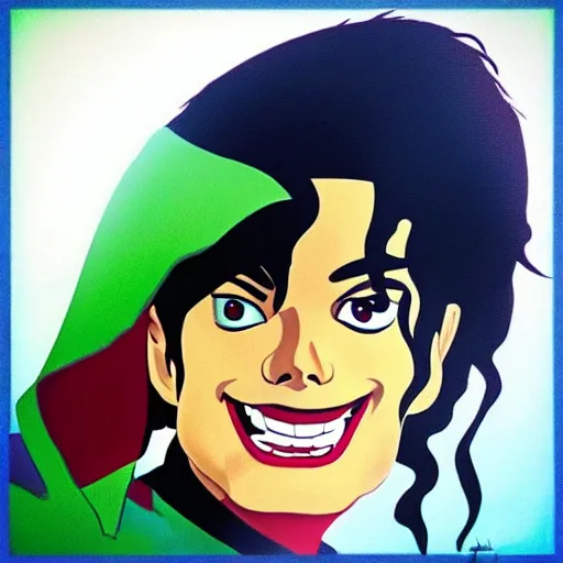 Image similar to “ Michael Jackson as Peter Pan, Disney animation”