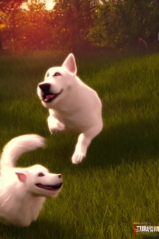 Image similar to funny dog tries to catch its own tail. realistic, refined, detailed, cinematic lighting, unreal engine, 8 k, hd extremely detailed. 4 k. award winning. ultra realistic photo.