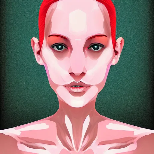 Image similar to portrait of female android, digital art