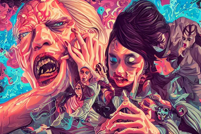 Prompt: night of the living dead, tristan eaton, victo ngai, artgerm, rhads, ross draws