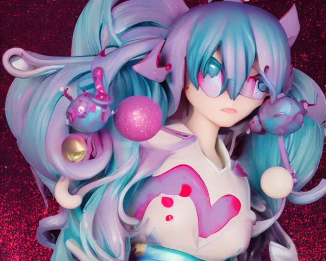 Prompt: James Jean isolated magical girl vinyl figure, figure photography, holographic undertones, glitter accents on figure, anime stylized, high detail, ethereal lighting - H 640