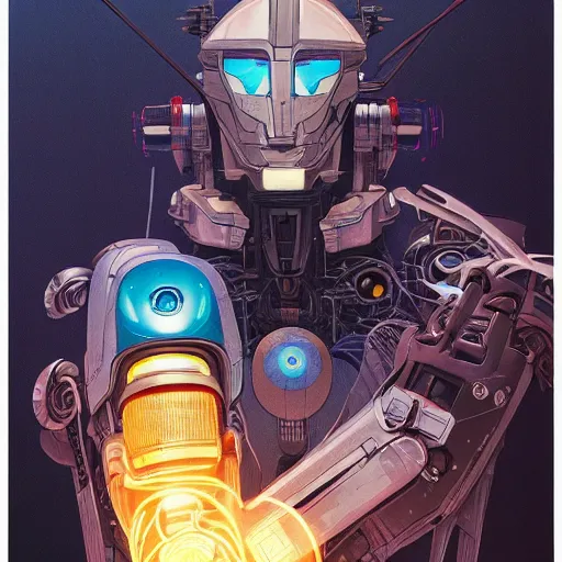 Image similar to 2 0 7 7 autobot sock portrait by charles vess and james jean and erik jones and rhads, inspired by ghost in the shell, beautiful fine face features, intricate high details, sharp, ultradetailed