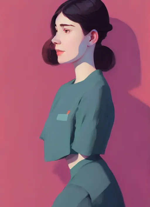 Prompt: a portrait of a pretty young lady by atey ghailan