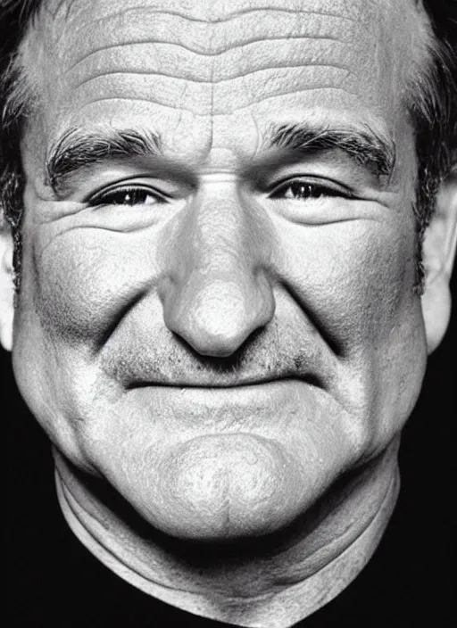 Image similar to a portrait of Robin Williams, by Studio Ghibli, face enhance