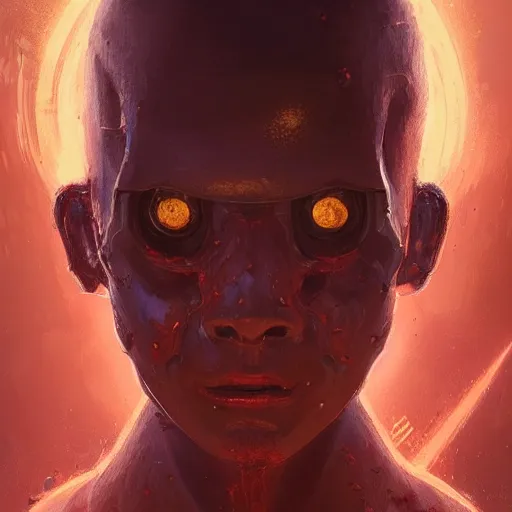 Image similar to scifi portrait by Greg Rutkowski, a person infected with a kind of reddish silt that is sprouting from all over his body, violent and vicious appearance, scifi, space horror, digital painting, artstation, concept art, smooth, sharp foccus ilustration, Artstation HQ.