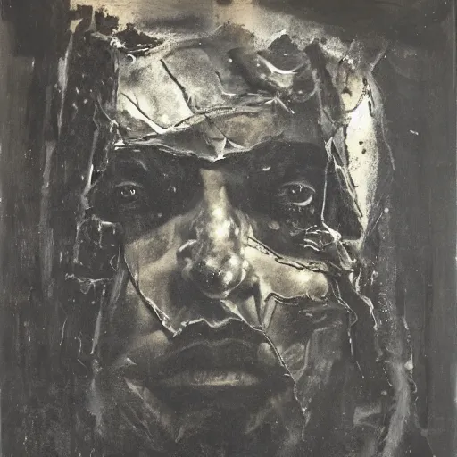 Prompt: The mixed mediart shows a the large, black-clad figure of the king looming over a small, defenseless figure huddled at his feet. The king's face is hidden in shadow, but his menacing stance and the large, sharp claws on his hands make it clear that he is a dangerous and powerful creature. by Nicola Samori realist