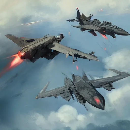 Image similar to air combat by Greg Rutkowski