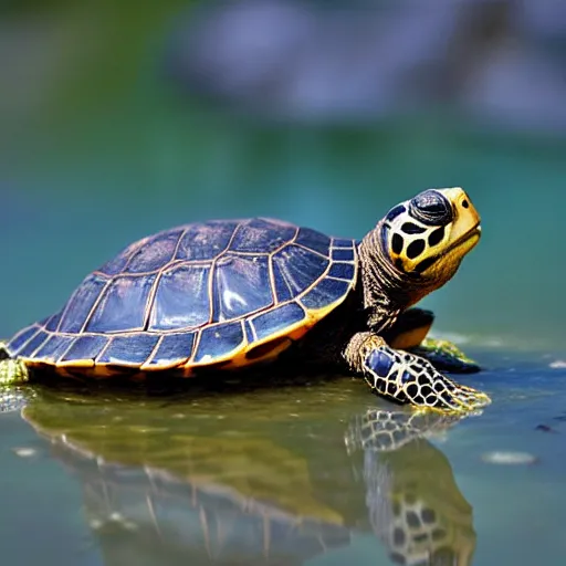 Image similar to red Ear slider turtle as the pope