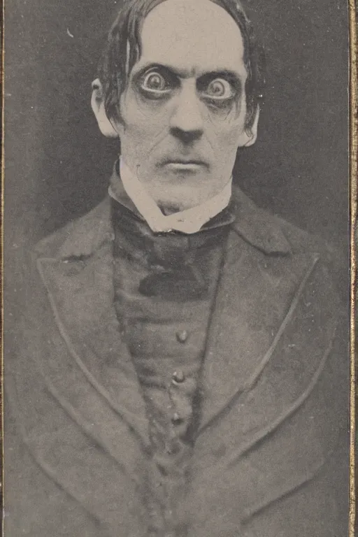 Prompt: cabinet card of creepy mutant victorian gentleman, scary, nightmare