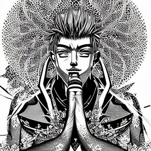 Image similar to Eikichi Onizuka tshirt-less illustration, medium shot, intricate, elegant, highly detailed, digital art, ffffound, art by Tōru Fujisawa,