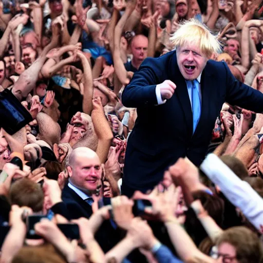 Image similar to Boris Johnson in a moshpit