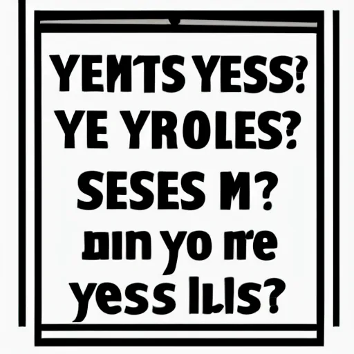 Prompt: text which reads yes, please!